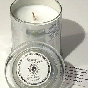 ELEGANT WINTER HOLIDAY JAR CANDLE FRAGRANCED AND TOPPED WITH A CRYSTAL